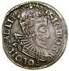 Trojak, 1592, Olkusz; herb Lewart w prostej tarczy, skrócona data na końcu trzeciego wiersza rewer..