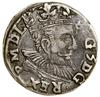 Trojak, 1597, Lublin; korona władcy z trójlistkiem, kryza wachlarzowata, herb Lewart (w tarczy) u ..