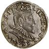 Trojak, 1589, Wilno; odmiana z herbem Korczak (Maciej Wojna, podskarbi) pod popiersiem króla, końc..