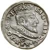 Trojak, 1589, Wilno; herb Leliwa pod popiersiem władcy nie przerywa napisu otokowego, końcówki leg..