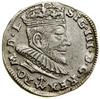 Trojak, 1590, Wilno; herb Chalecki (Dymitr Chalecki, podskarbi litewski) pod popiersiem króla; Ige..