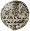 Trojak, 1594, Wilno; duża głowa króla, kropki po bokach nominału; Iger V.94.1.a, Ivanauskas 5SV39-..