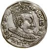 Trojak, 1596, Wilno; mała głowa króla, kryza władcy wachlarzowata, nominał III rozdziela datę, odm..