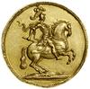 Dwudukat koronacyjny, 1697, Drezno; Aw: Król August II na koniu w zbroi i hełmie w prawo; Rw: Pod ..