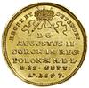Dwudukat koronacyjny, 1697, Drezno; Aw: Król August II na koniu w zbroi i hełmie w prawo; Rw: Pod ..