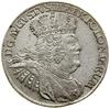 Ort, 1756 EC, Lipsk; typ portretowy z dużą głową władcy, brosza zapony owalna, gładka, pola koron ..
