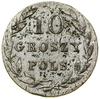 10 groszy, 1830 FH, Warszawa; rzadsza odmiana – pod Orłem inicjały FH; Bitkin 1010 (R1), Plage 91 ..