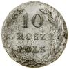 10 groszy, 1831 KG, Warszawa; Bitkin 1012, Plage 93 (R1), Berezowski 4 zł; rzadki rocznik w bardzo..