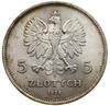 5 złotych, 1928, Warszawa; odmiana ze znakiem mennicy za stopą Nike; Kop. 2936 (R1), Parchimowicz ..