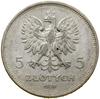 5 złotych, 1930, Warszawa; Nike; Kop. 2940 (R3), Parchimowicz 114c; delikatna patyna, rzadszy rocz..