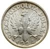 2 złote, 1924, Paryż; Popiersie kobiety z kłosami, odmiana z rogiem i pochodnią na awersie przy da..