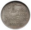 1 gulden, 1923, Utrecht; Koga; AKS 14, CNG 516, Jaeger D.7, Parchimowicz 61a; wybite stemplami lus..