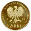 2.000 złotych, 1982, Szwajcaria; Jan Paweł II – popiersie 3/4 w lewo z krzyżem; Fr. 129, Parchimow..