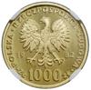 1.000 złotych, 1982, Szwajcaria; Jan Paweł II – popiersie 3/4 w lewo z krzyżem; Fr. 130, Parchimow..