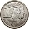 100 złotych, 1960, Warszawa; Mieszko i Dąbrówka – głowy w prawo, pod nimi Orzeł, z nominałem pod o..