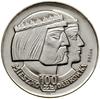 100 złotych, 1966, Warszawa; Mieszko i Dąbrówka – głowy w prawo, pod nimi nominał, na awersie duży..