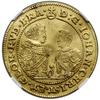 3 dukaty, 1610, Złoty Stok; Aw: Dwaj książęta w zbrojach zwróceni ku sobie, u góry jabłko królewsk..