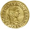 Dukat, 1673, Ryga; Aw: Popiersie władcy w prawo, CAROLUS D G SVEC GOTH VAND REX; Rw: Herb miasta R..