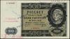 Fałszerstwo 500 złotych, 1.03.1940; seria A 1276204, fałszerstwo Związku Walki Zbrojnej ze stempla..