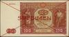 100 złotych, 15.05.1946; czerwone dwukrotne skreślenie i poziomo SPECIMEN po obu stronach banknotu..