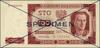 100 złotych, 1.07.1948; seria D, numeracja 123456 / 789000, po obu stronach przekreślenie na krzyż..