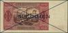 100 złotych, 1.07.1948; seria D, numeracja 123456 / 789000, po obu stronach przekreślenie na krzyż..