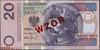 20 złotych, 25.03.1994; seria AA, numeracja 0000000, czerwony nadruk WZÓR / SPECIMEN, dodatkowa nu..