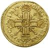 Louis d’or, 1701 D, Lyon; Aw: Popiersie króla w wieńcu i peruce w prawo, LVD XIIII D G FR ET NAV R..