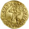 Dukat, 1639; Aw: Postać władcy w koronie, trzymającego berło i jabłko panowania, u boku miecz, MON..