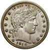 1/4 dolara, 1914, Filadelfia; typ Barber; KM 114; moneta rzadko spotykana w tak pięknym stanie zac..
