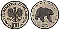 100 złotych, 1983, Ochrona Środowiska - Niedźwiedź