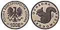 1.000 złotych, 1985, Ochrona Środowiska - Wiewiórka