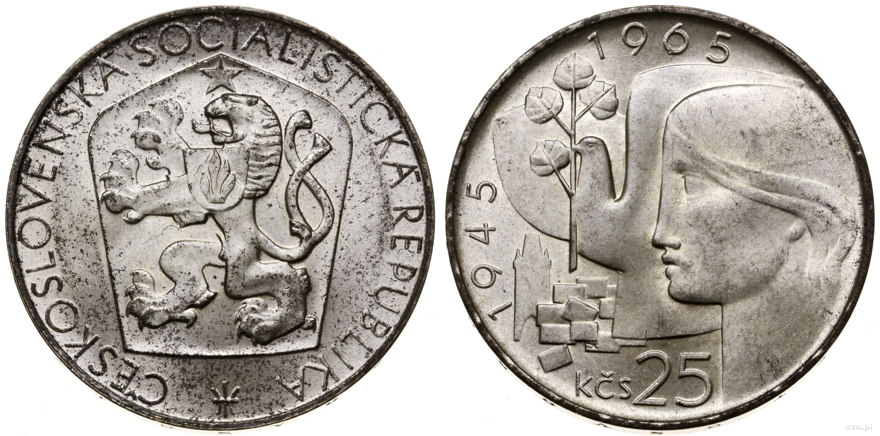 25 Koron Czeskich Ile To Zl 25 koron, 1965, Czechosłowacja - Warszawskie Centrum Numizmatyczne