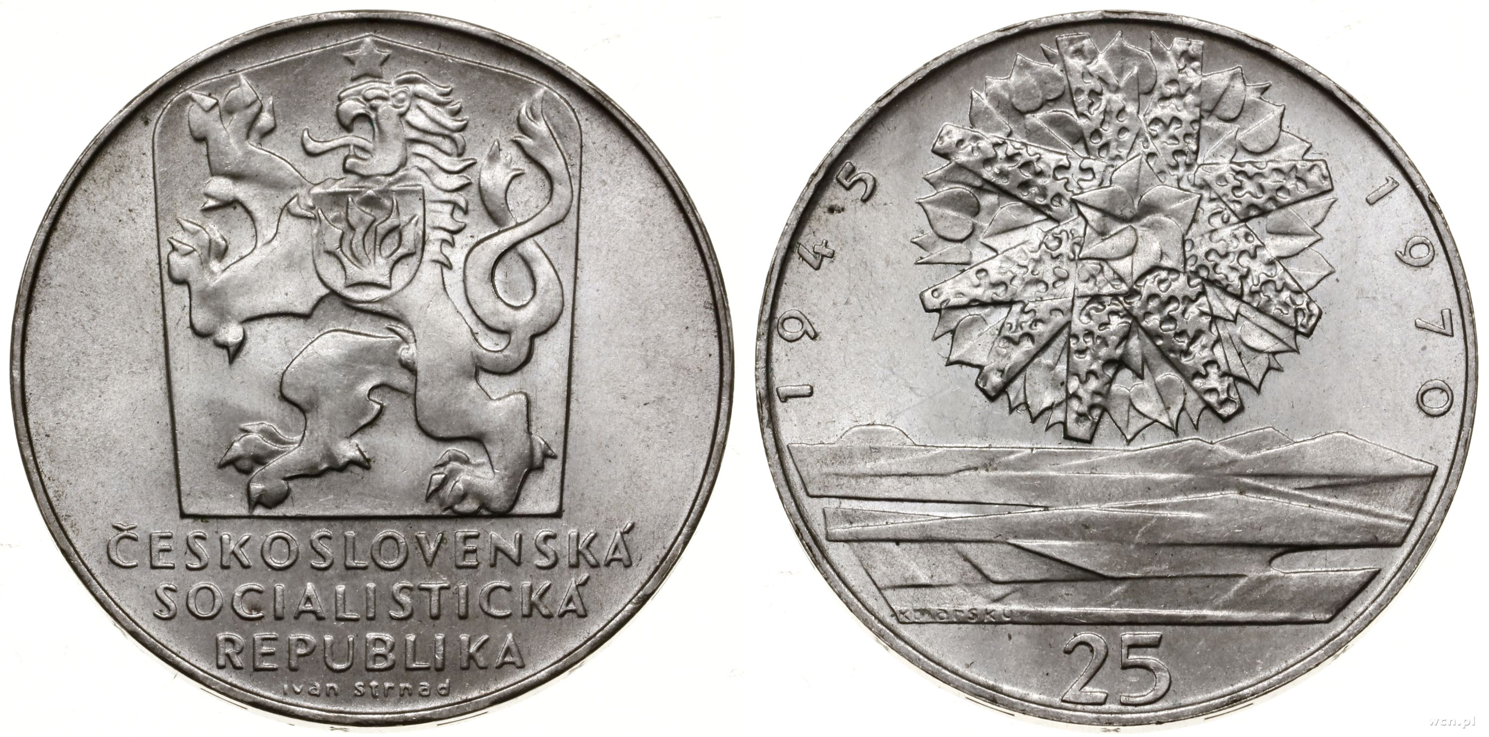 25 Koron Czeskich Ile To Zl 25 koron, 1970, Czechosłowacja - Warszawskie Centrum Numizmatyczne