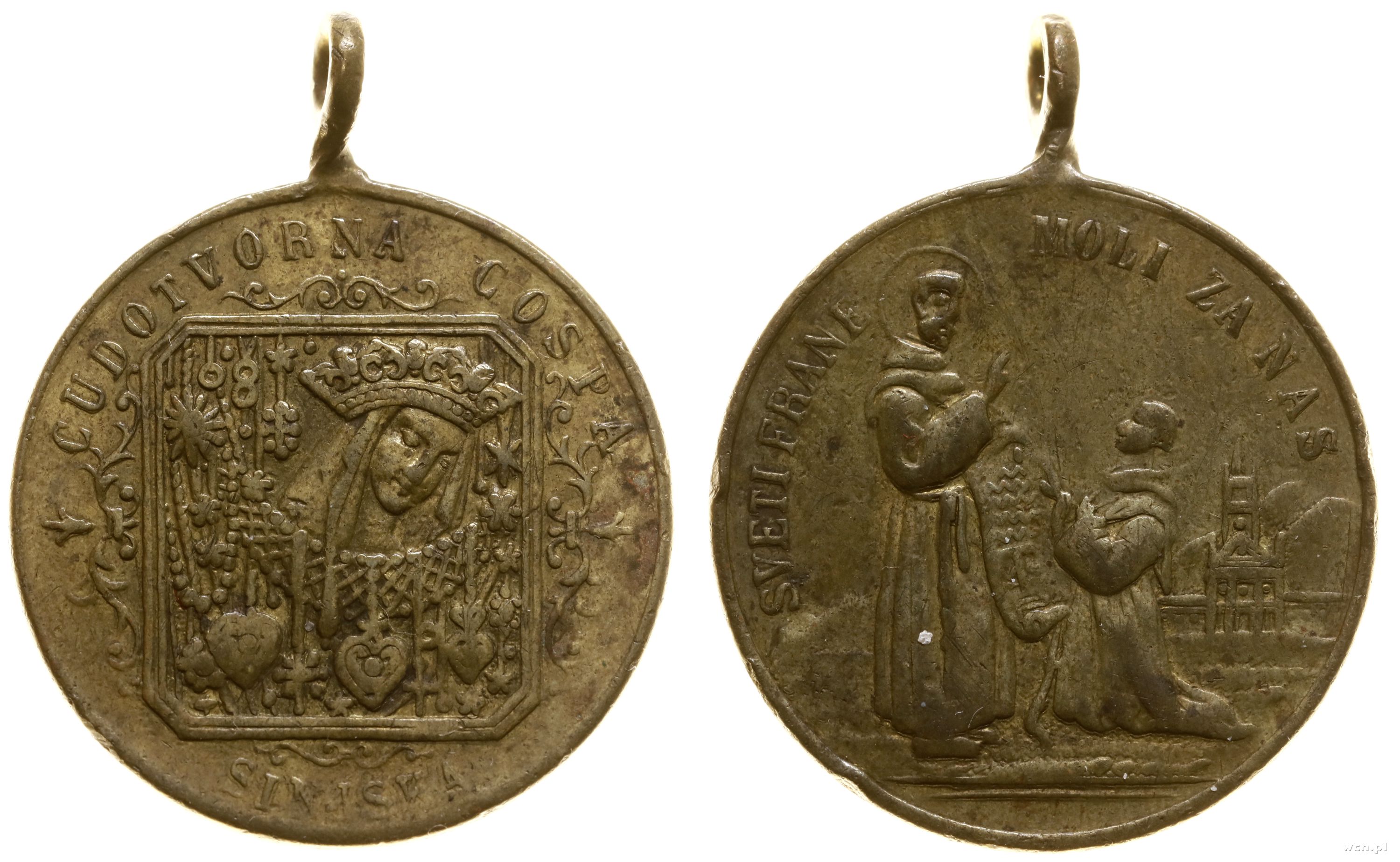 medalik religijny, Matka Boża, wokół niej wota, 