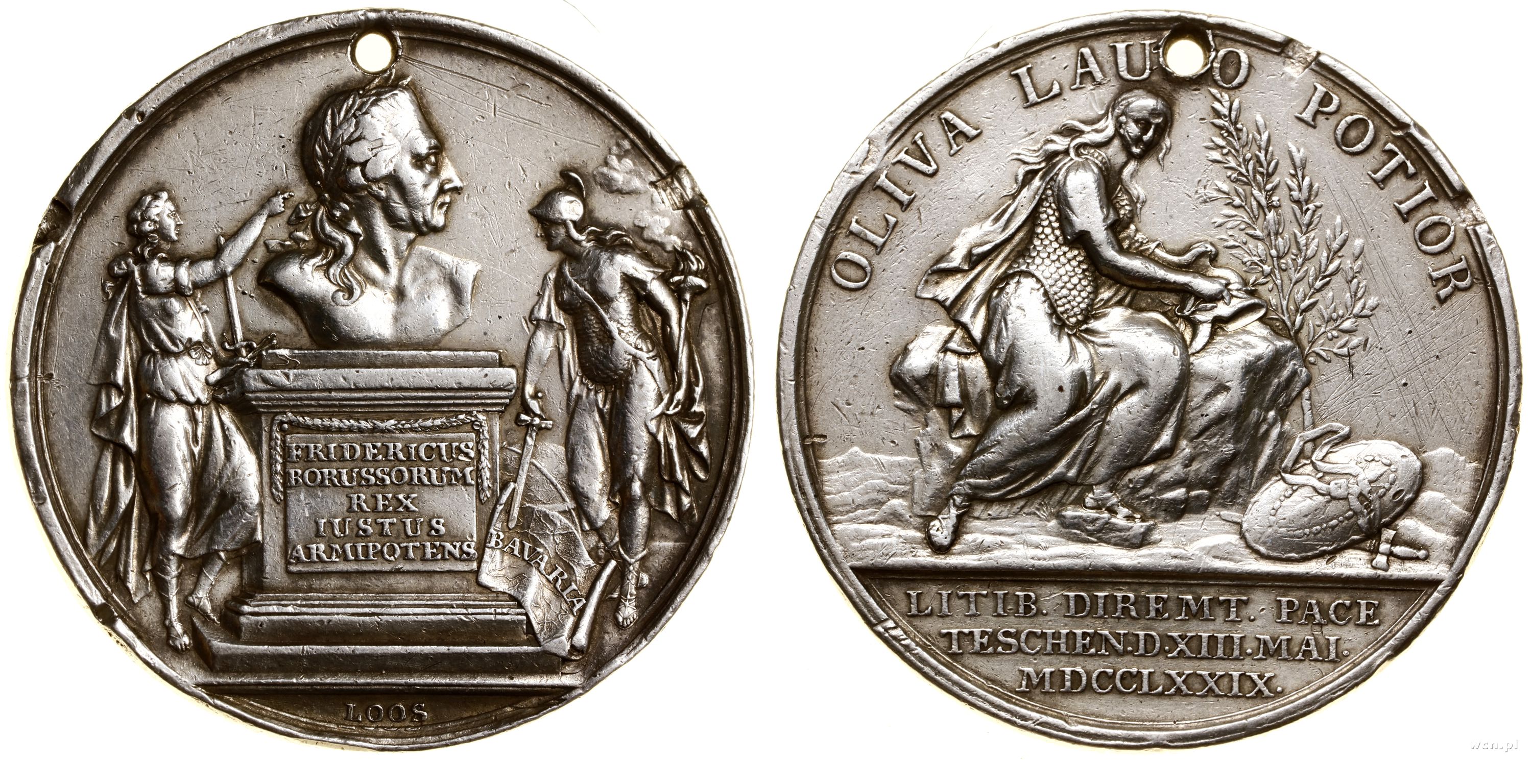 medal "Pokój Cieszyński" 1779, Aw: Popiersie Fry