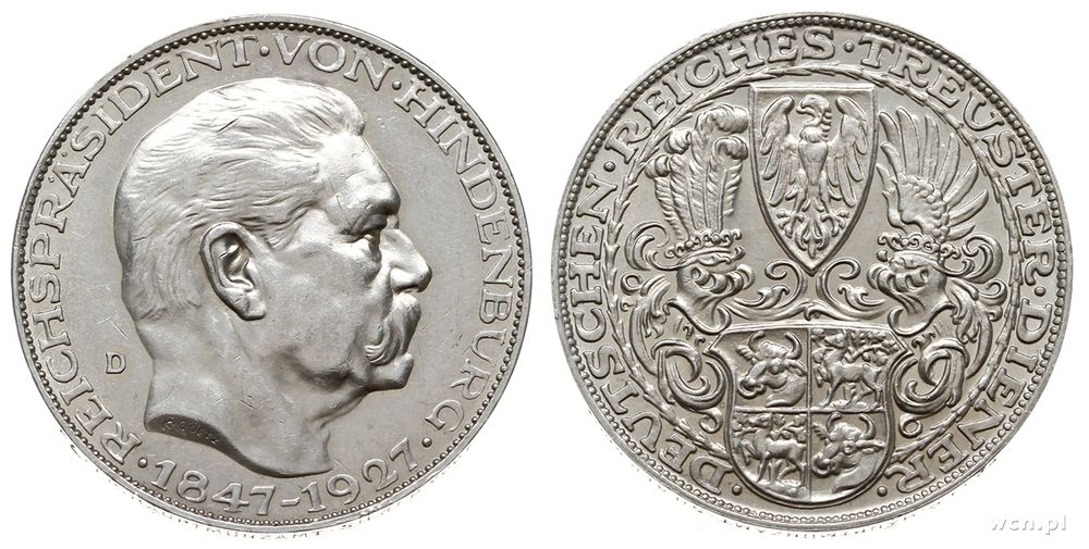 Niemcy, Paul von Hindenburg - feldmarszałek, prezydent Rzeszy, medal sygnowany K. ..