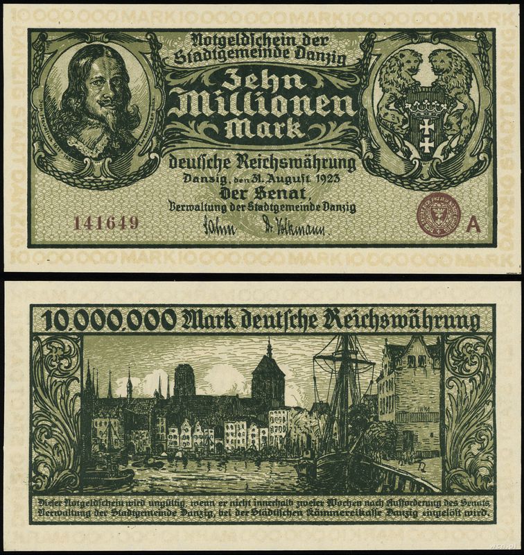Wolne Miasto Gdańsk 1920-1939, 10.000.000 marek, 31.08.1923