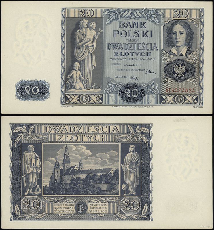 Polska, 20 złotych, 11.11.1936
