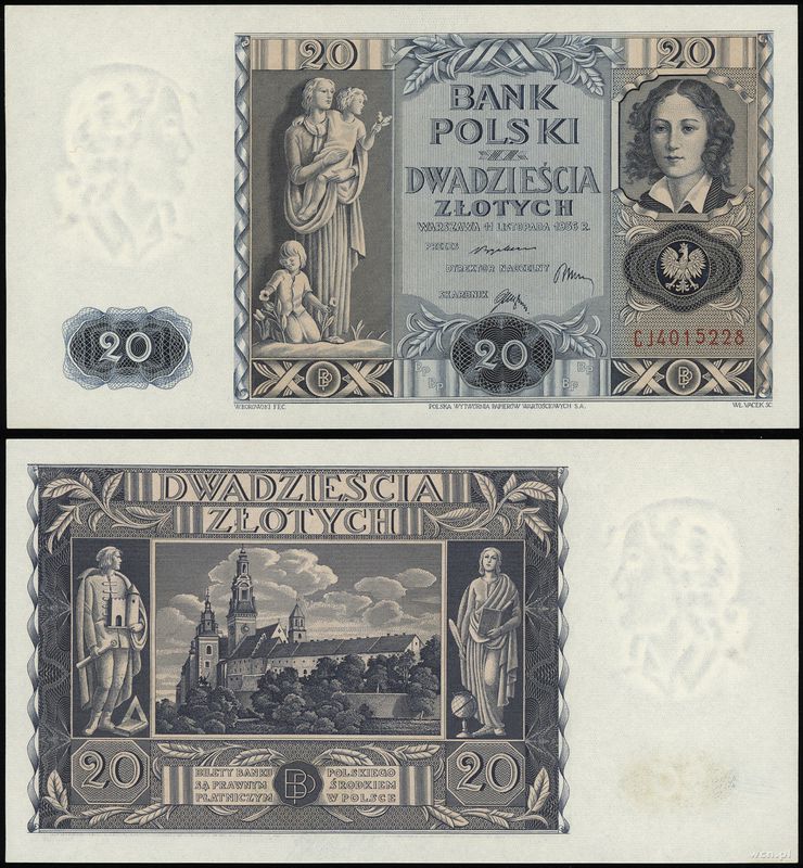 Polska, 20 złotych, 11.11.1936