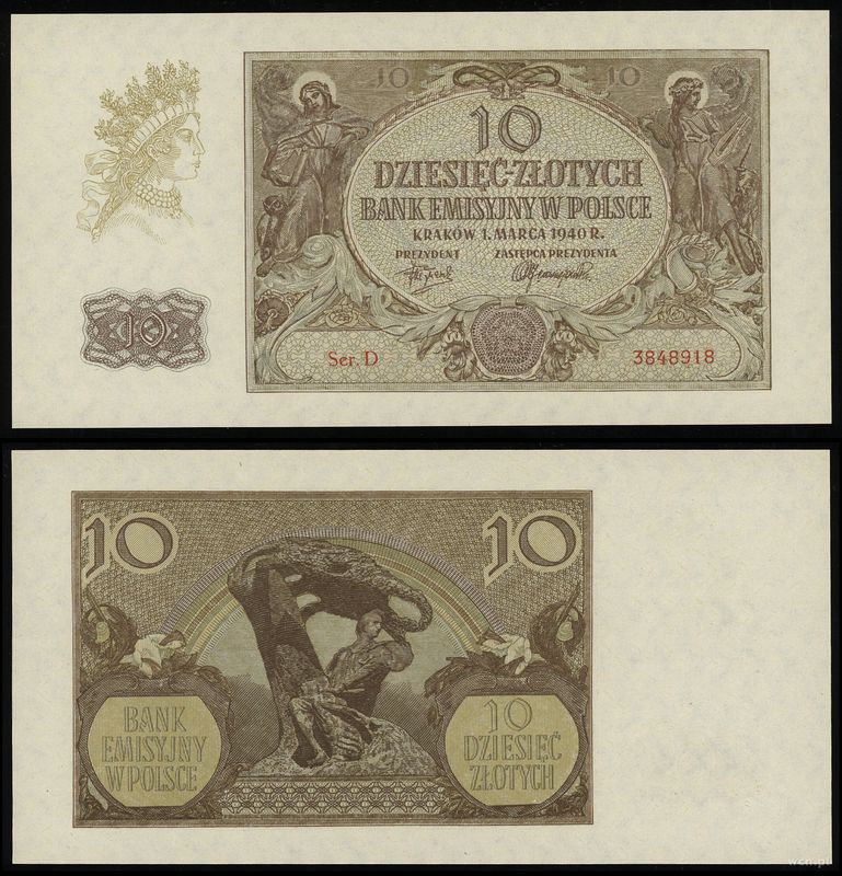 Polska, 10 złotych, 1.03.1940