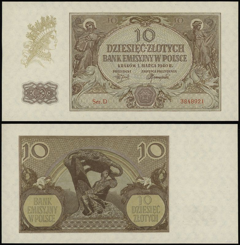 Polska, 10 złotych, 1.03.1940