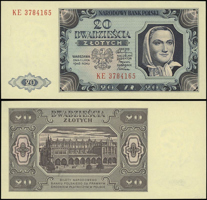 Polska, 20 złotych, 01.07.1948