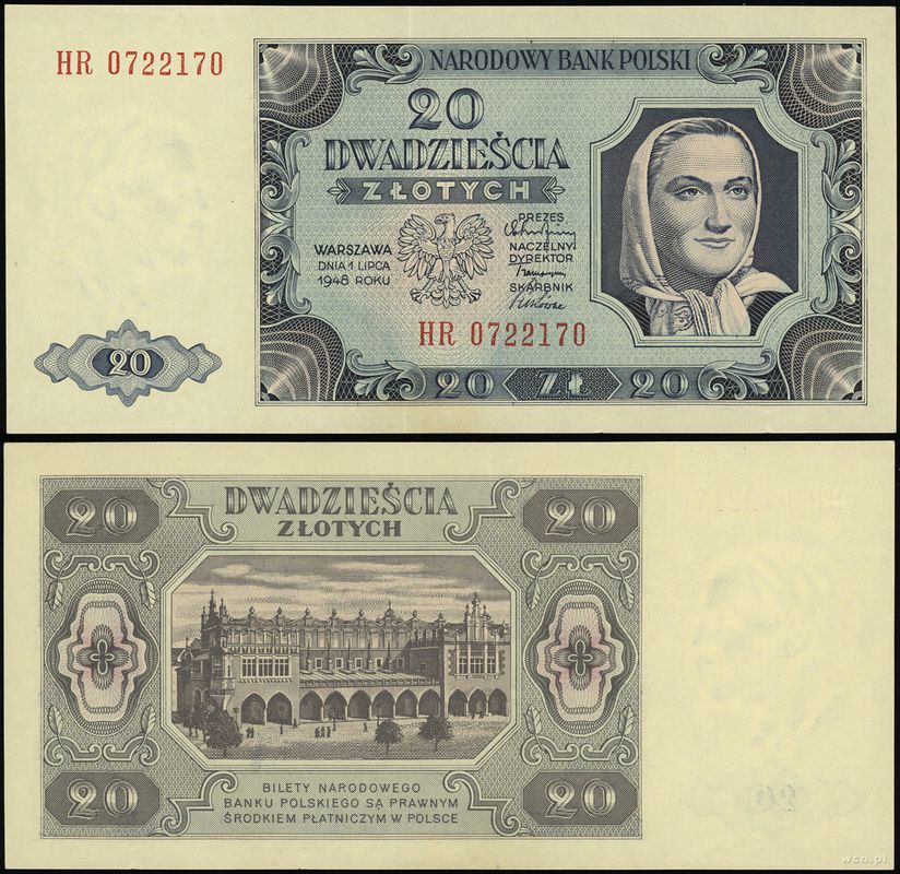 Polska, 20 złotych, 01.07.1948