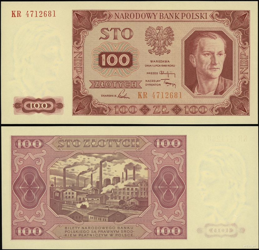 Polska, 100 złotych, 01.07.1948