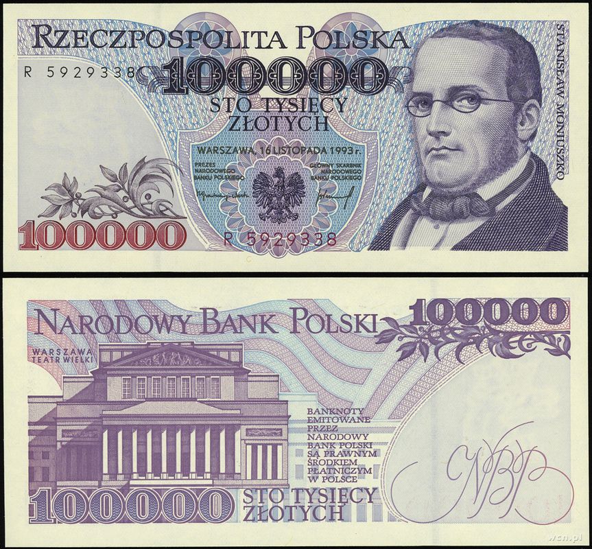 Polska, 100.000 złotych, 16.11.1993