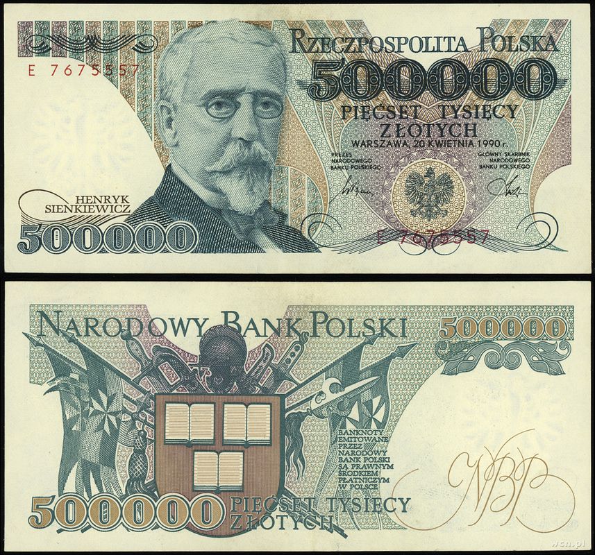 Polska, 500.000 złotych, 20.04.1990