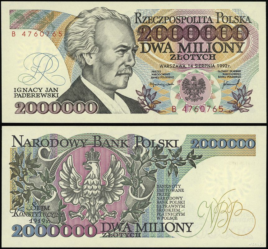 Polska, 2.000.000 złotych, 14.08.1992