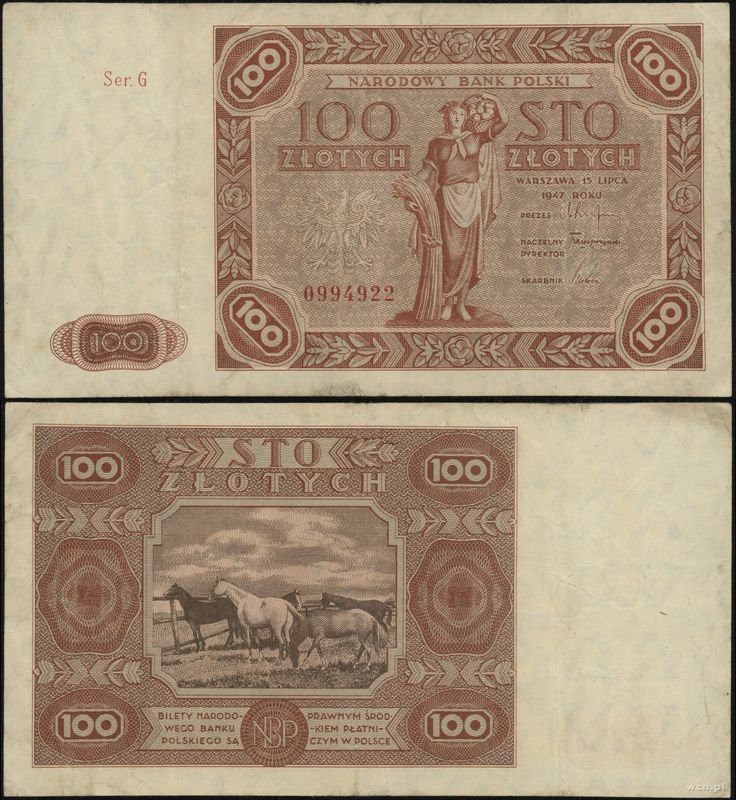 Polska, 100 złotych, 15.07.1947