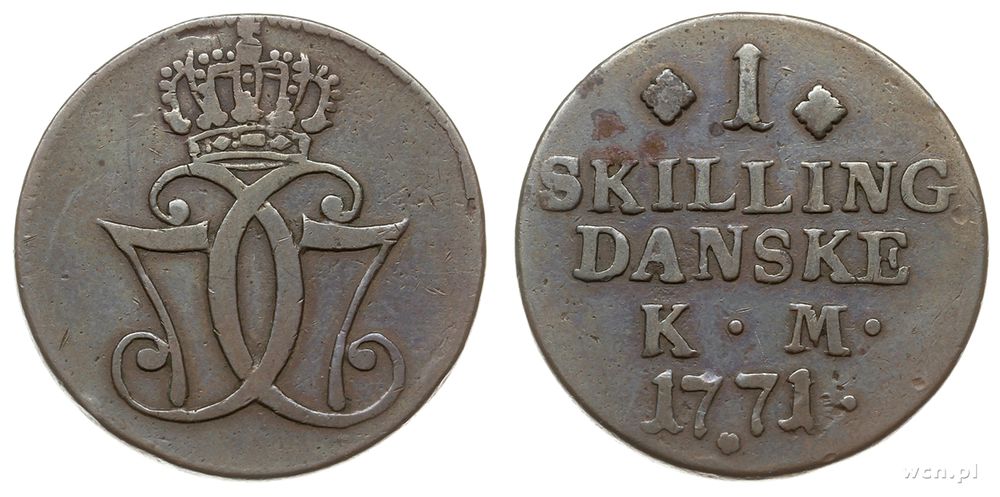 Dania, 1 szyling, 1771